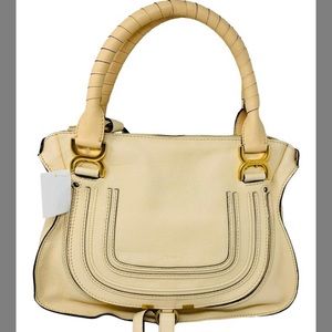 Chloé Marcie Blondie Beige Leather Satchel